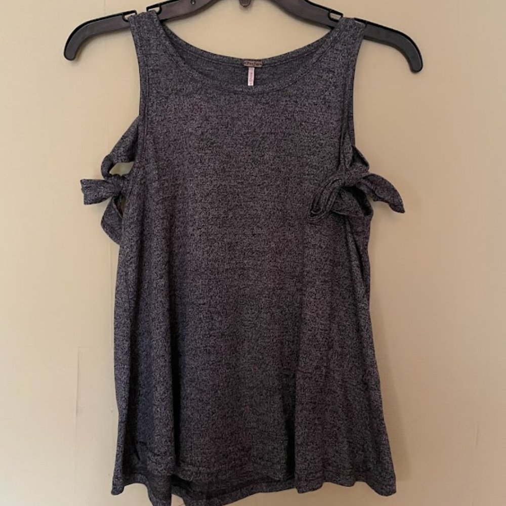 Grey Cold Shoulder Top